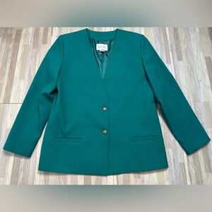 Vintage Collarless Women's Blazer, Size 14